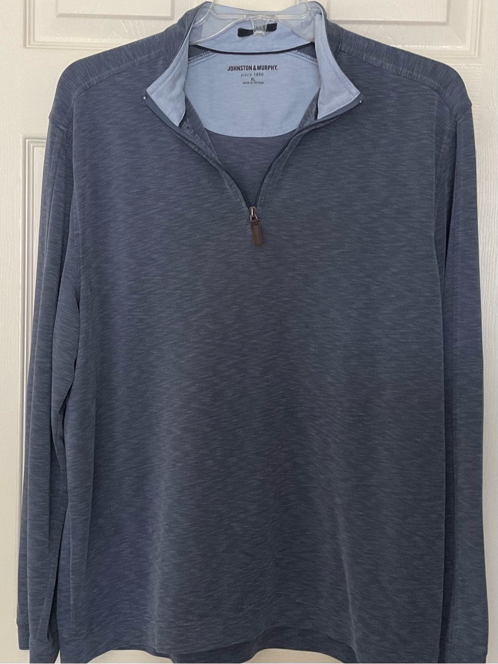 Johnston & Murphy Men’s Sz XL Blue Heather 1/4 Zip Pullover Shirt Sweater
